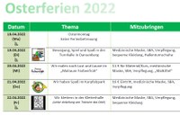 31. März 2022: Osterferienprogramm
