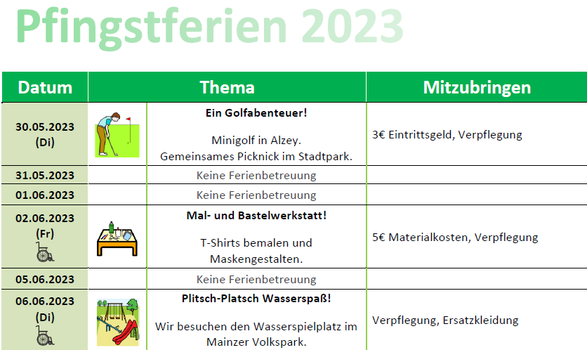 Pfingstferienbetreuung 2023 in Kibo