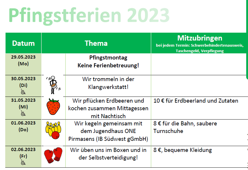 Pfingstferienbetreuung im Jahr 2023