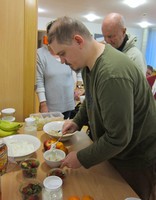 Gesundes Frühstück vom Buffet