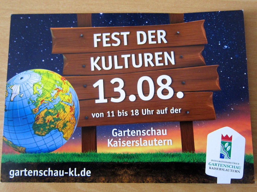 13. August 2017: Gartenschau Kaiserslautern - Fest der Kulturen - Vorschau