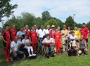 Fußball-Team mit Fotografen