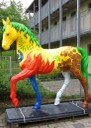 Vor dem Haus "Das bunte Pferd"