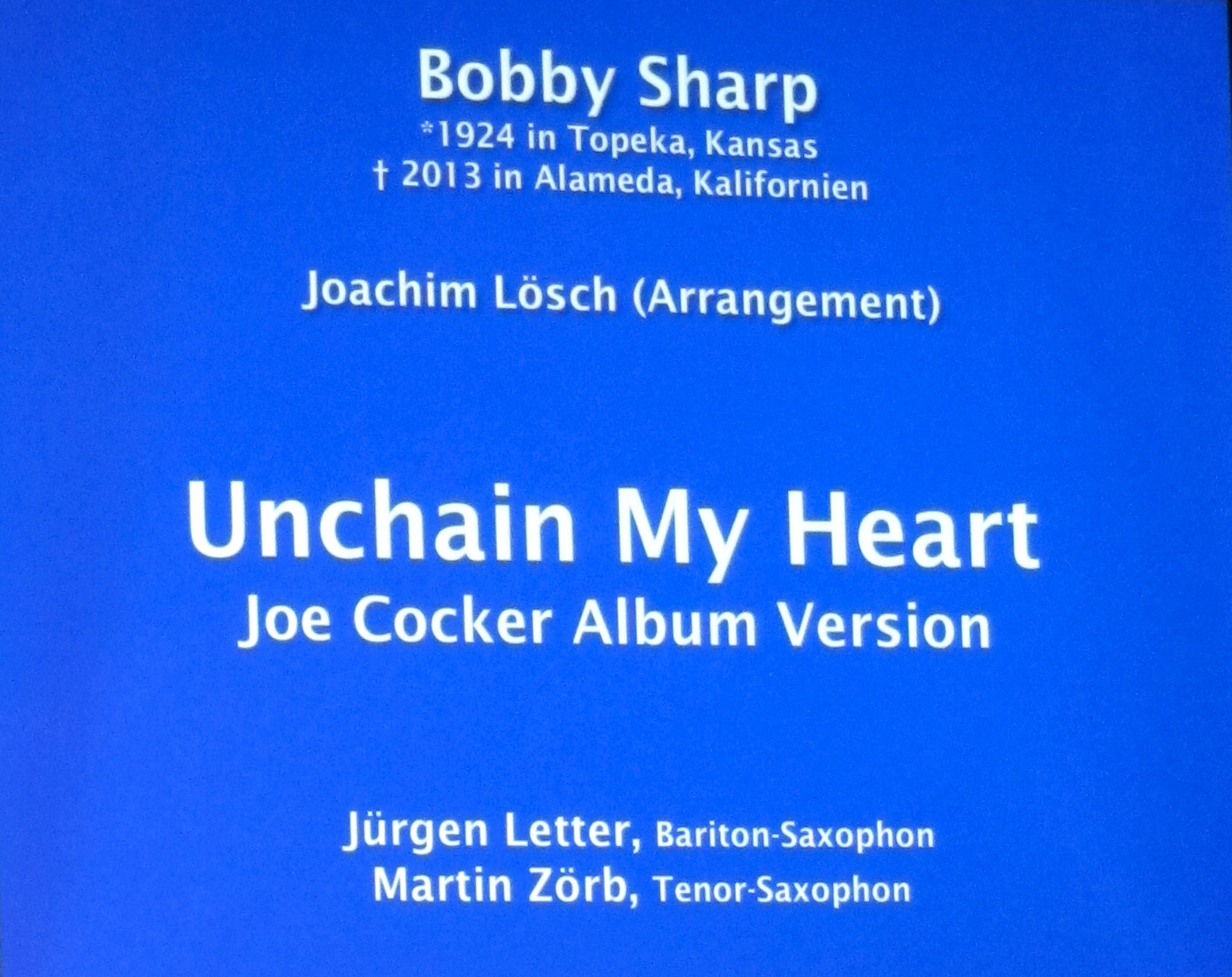 Unchain my Heart von Joe Cocker